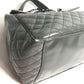 CHANEL Logo Quilted 2-Way Chain Shoulder Bag in Grey Leather