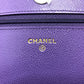 CHANEL A33814 長財布 CCココマーク マトラッセ チェーンウォレット 斜め掛け カバン ショルダーバッグ キャビアスキン レディース パープル