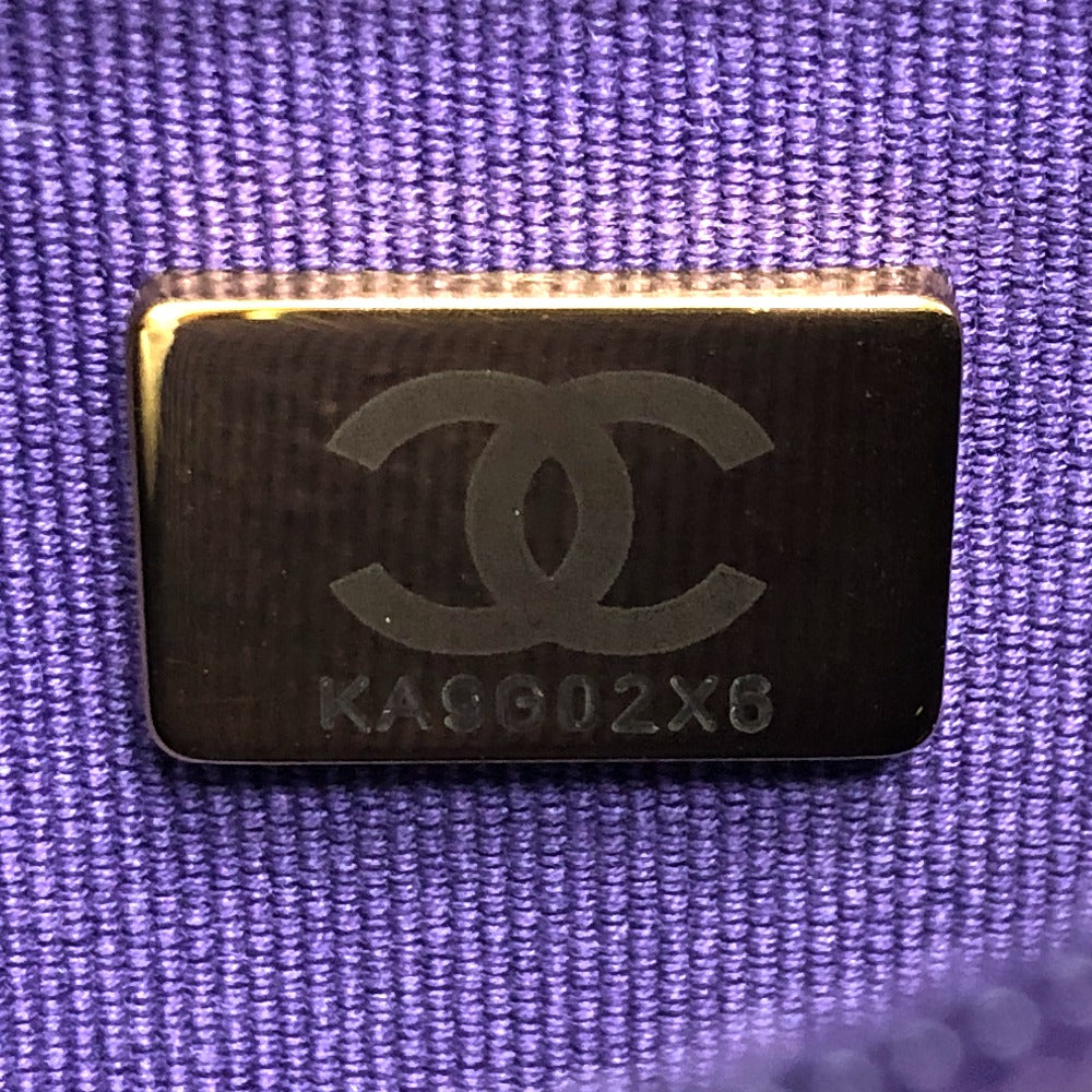 CHANEL A33814 長財布 CCココマーク マトラッセ チェーンウォレット 斜め掛け カバン ショルダーバッグ キャビアスキン レディース パープル