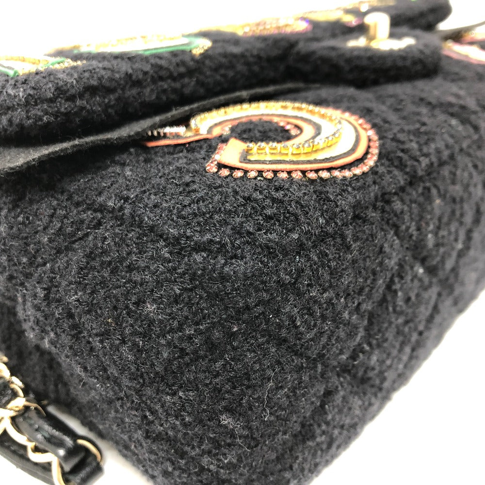 CHANEL AS2785 Matelasse No Icon Matelasse25 Matelasse 25 Double Chain Bag Crossbody Bag Shoulder Bag Canvas Black/GoldHardware Used
