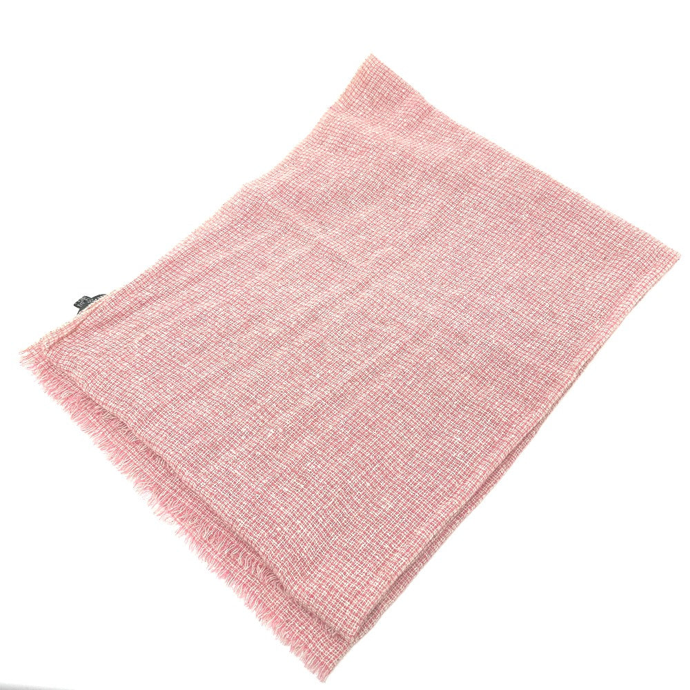 CHANEL Coco Mark Scarf, Tweed, Thin, Wool, Fashion Accessory, Women's, Pink