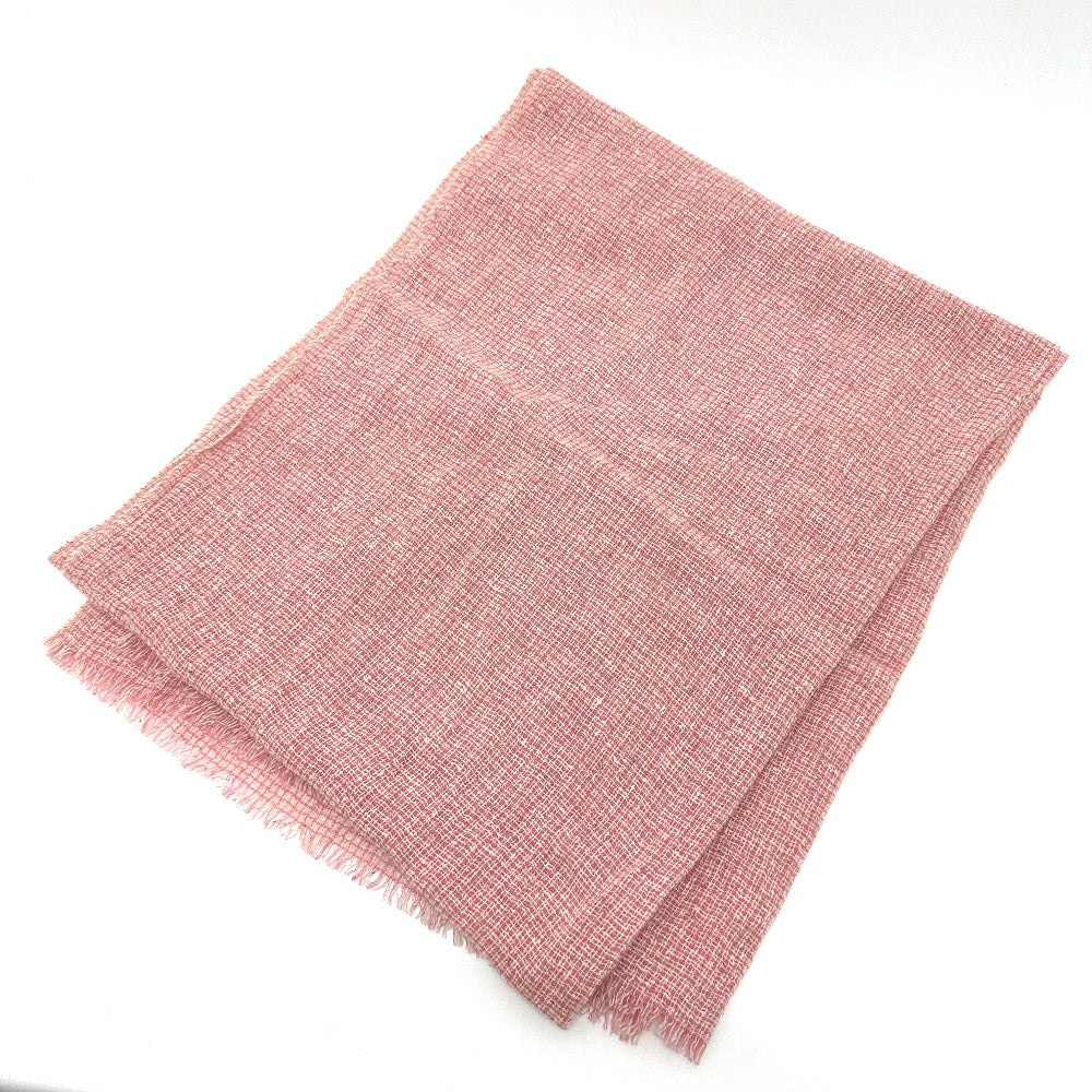 CHANEL Coco Mark Scarf, Tweed, Thin, Wool, Fashion Accessory, Women's, Pink