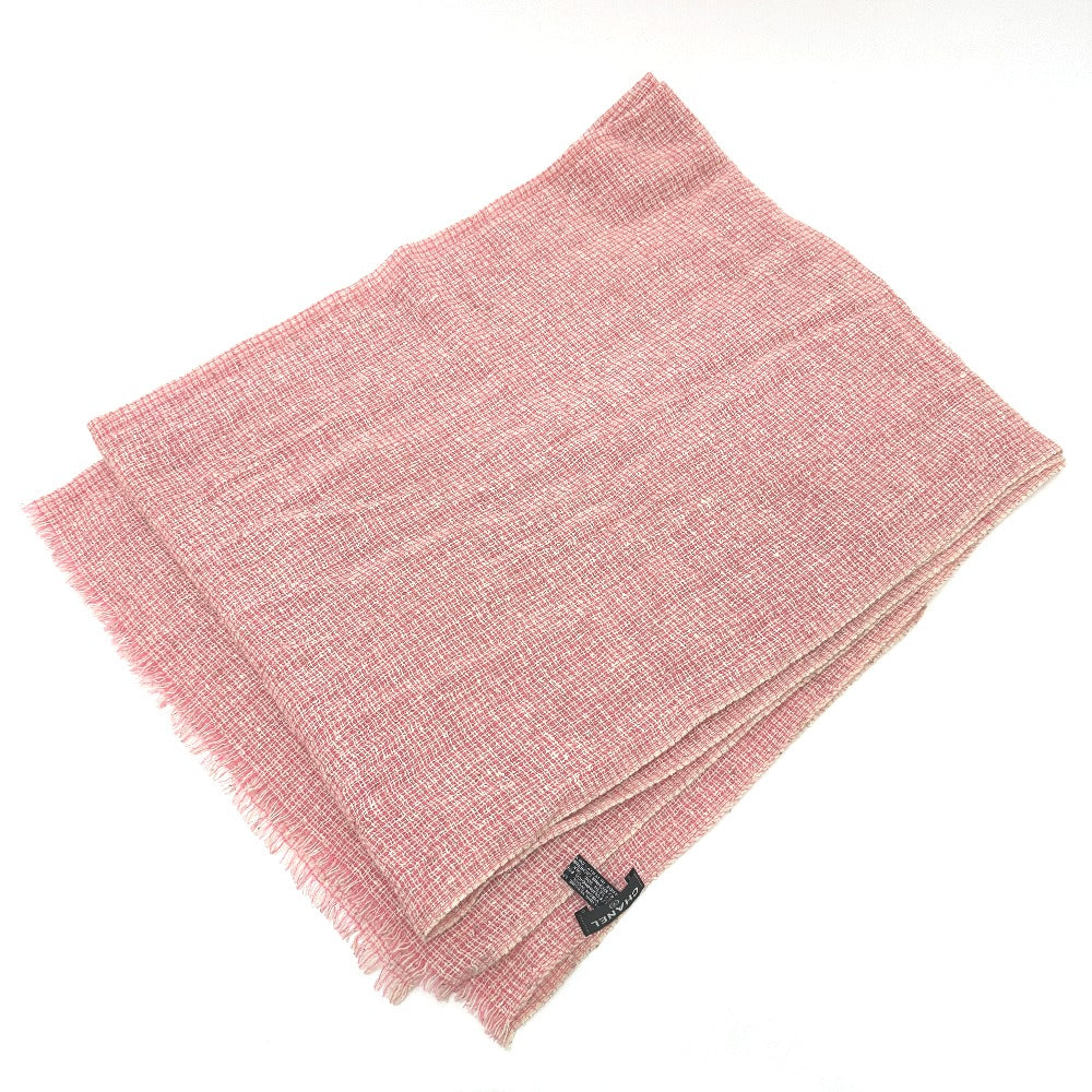 CHANEL Coco Mark Scarf, Tweed, Thin, Wool, Fashion Accessory, Women's, Pink