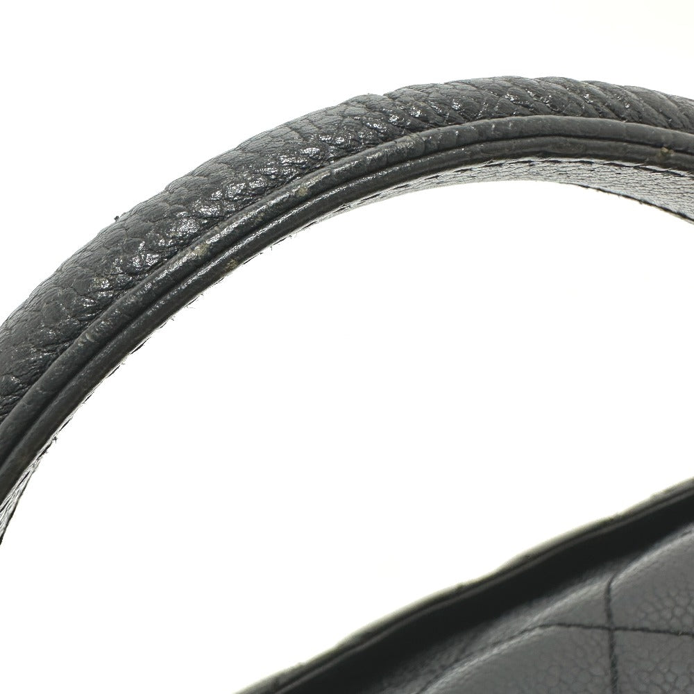 CHANEL A12397 Coco Mark Matelasse Tote Bag Top Handle Handbag Caviar Leather Women's Black