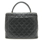 CHANEL A12397 Coco Mark Matelasse Tote Bag Top Handle Handbag Caviar Leather Women's Black