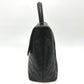 CHANEL A12397 Coco Mark Matelasse Tote Bag Top Handle Handbag Caviar Leather Women's Black