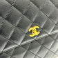 CHANEL A12397 Coco Mark Matelasse Tote Bag Top Handle Handbag Caviar Leather Women's Black