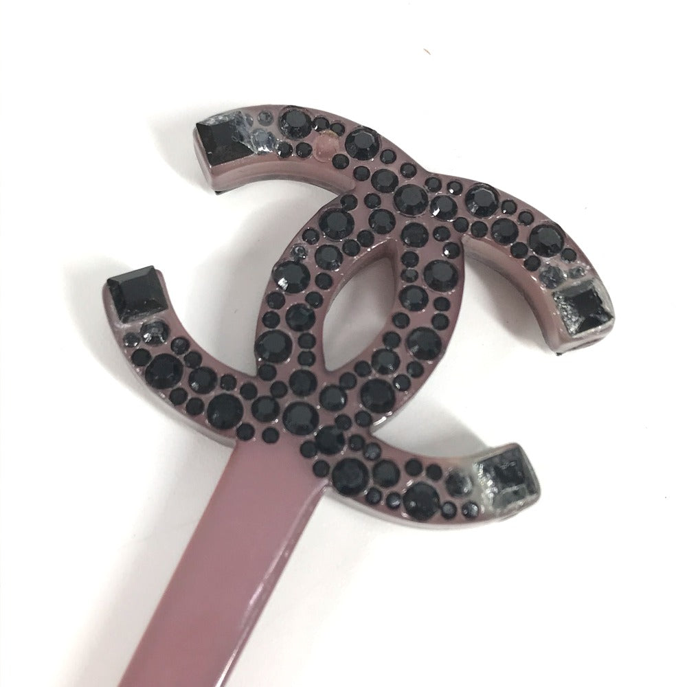 CHANEL CC Coco Mark Stone Kanzashi Hair Pick Hairpin Plastic Hair Accessory for Women Purple
