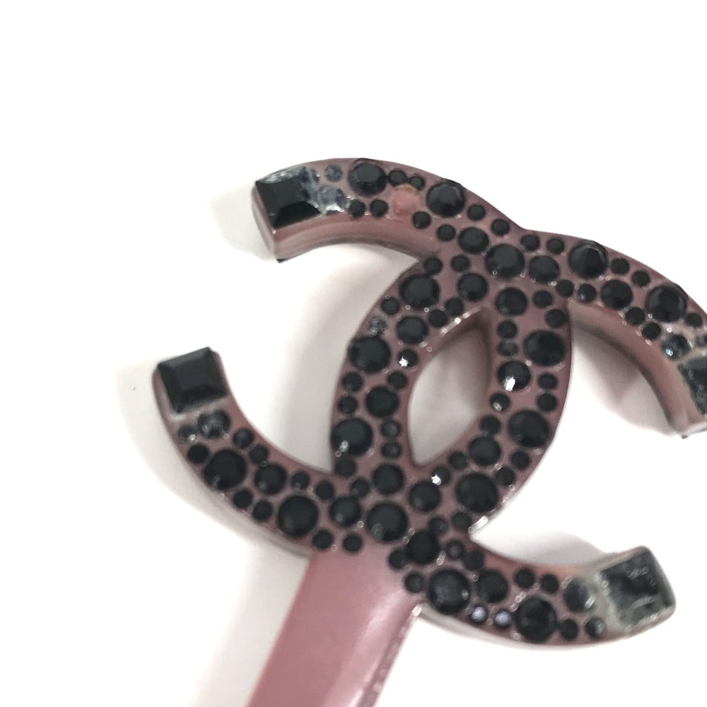 CHANEL CC Coco Mark Stone Kanzashi Hair Pick Hairpin Plastic Hair Accessory for Women Purple