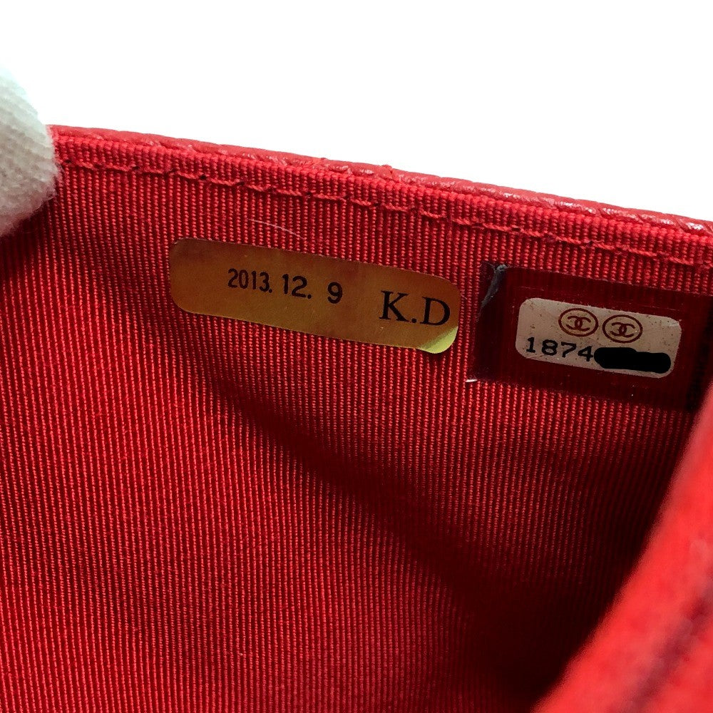 CHANEL AP0250 長財布 CC ココマーク クラシック チェーンウォレット 斜め掛け カバン バッグ ショルダーバッグ キャビアスキン レディース レッド