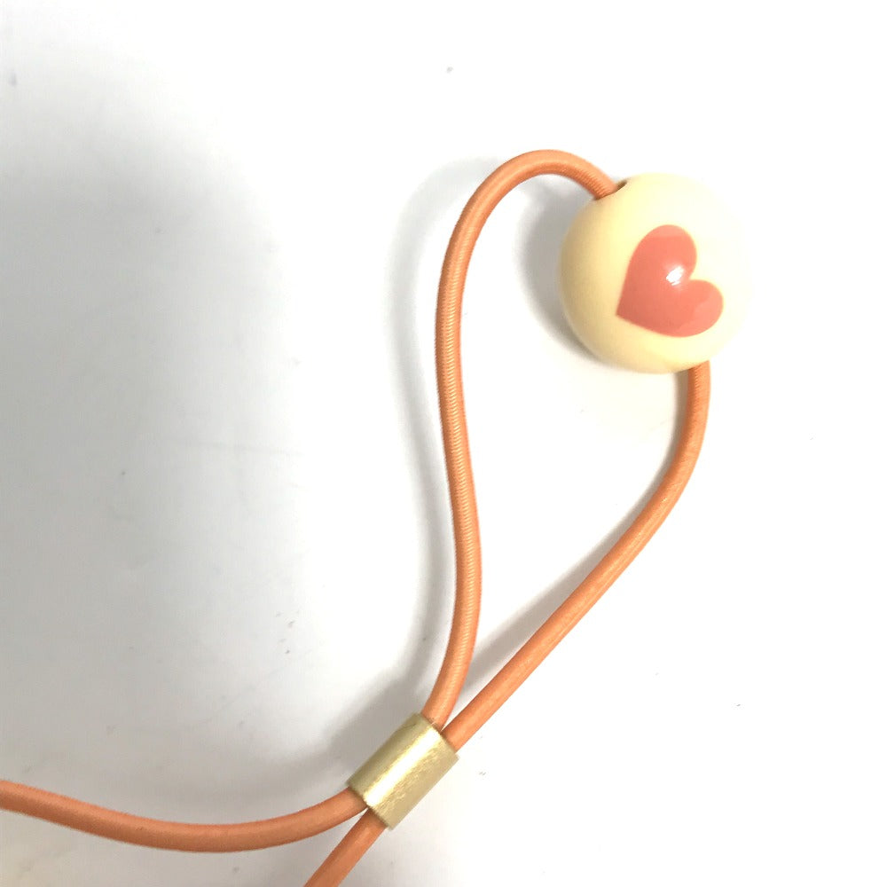 CHANEL 02P Heart Hair Accessory, Plastic Hair Tie, Women's, Pink