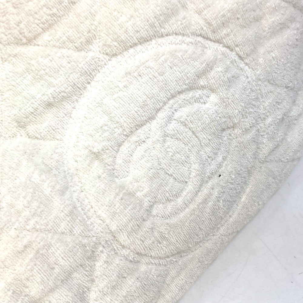 CHANEL Beach Bag, Pile, CC, Coco Mark, Shoulder Bag, Tote Bag, Cotton, Women's, White