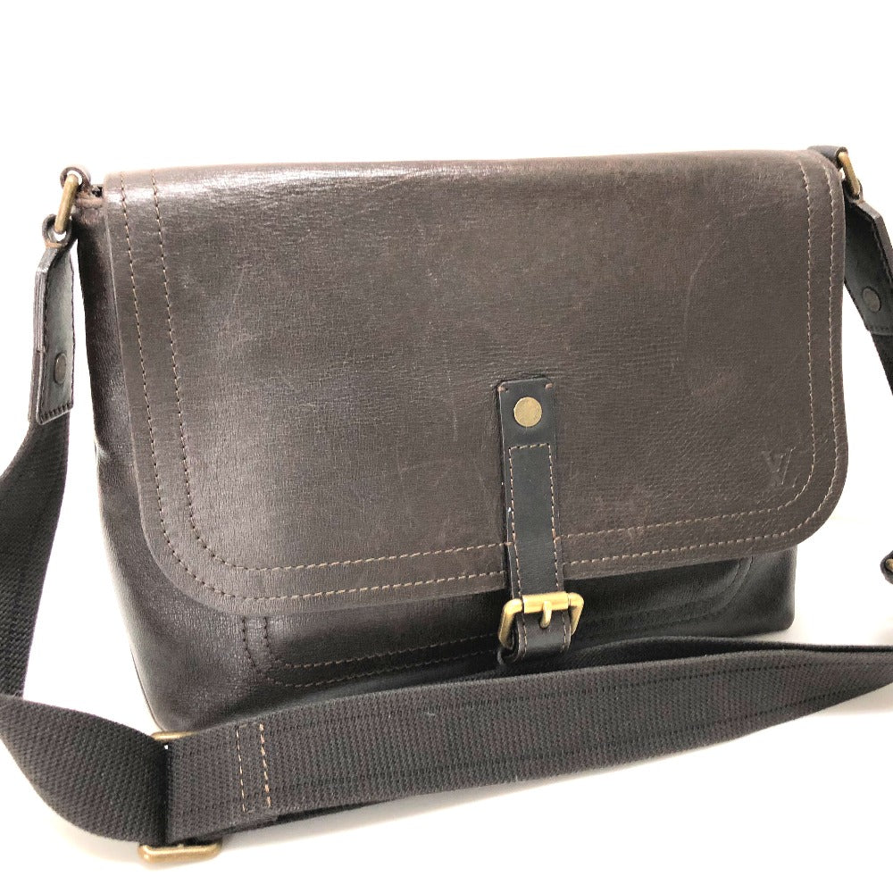 LOUIS VUITTON M92994 Utah Omaha Messenger Bag, Shoulder Bag, Utah Leather, Men's, Brown