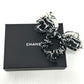CHANEL 総柄 バイカラー モノトーン リボン ヘアアクセサリー 髪飾り 小物 シュシュ シルク レディース ブラック