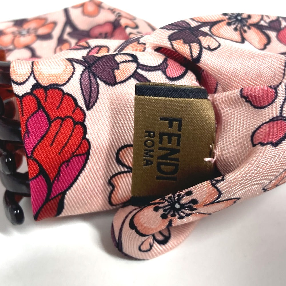 FENDI リボン ヘアクリップ りぼん ヘアアクセサリー バレッタ シルク レディース ピンク