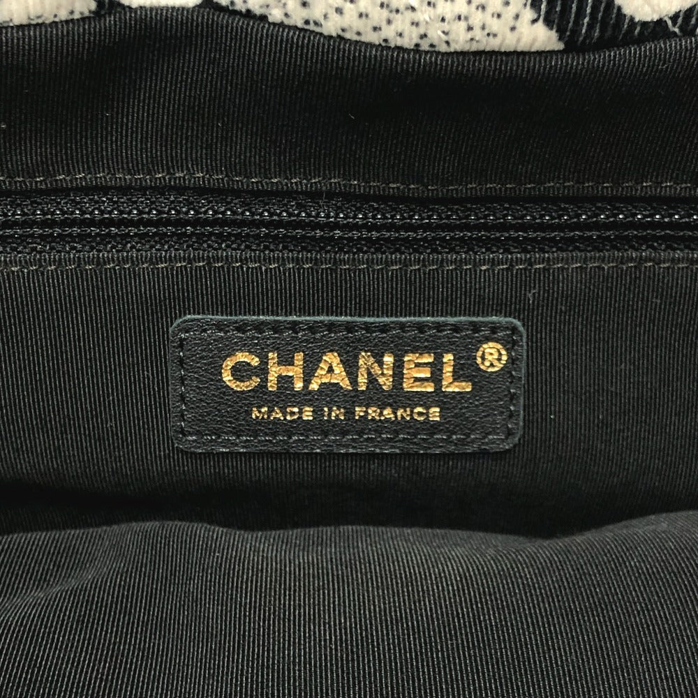CHANEL カメリア カバン シェブロン コーデュロイ 肩掛け リボン ハンドバッグ トートバッグ キャンバス レディース ホワイト