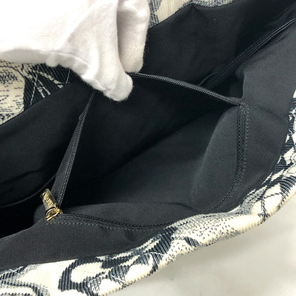 CHANEL カメリア カバン シェブロン コーデュロイ 肩掛け リボン ハンドバッグ トートバッグ キャンバス レディース ホワイト