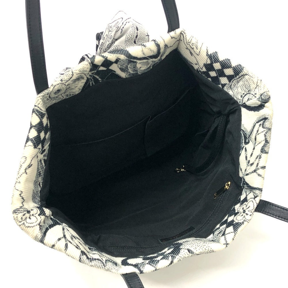 CHANEL カメリア カバン シェブロン コーデュロイ 肩掛け リボン ハンドバッグ トートバッグ キャンバス レディース ホワイト
