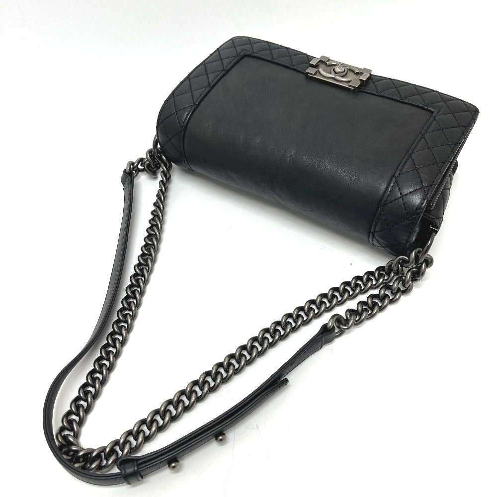 CHANEL A92193 Coco Mark Boy Chanel Chain Shoulder Bag Calfskin Ladies Black