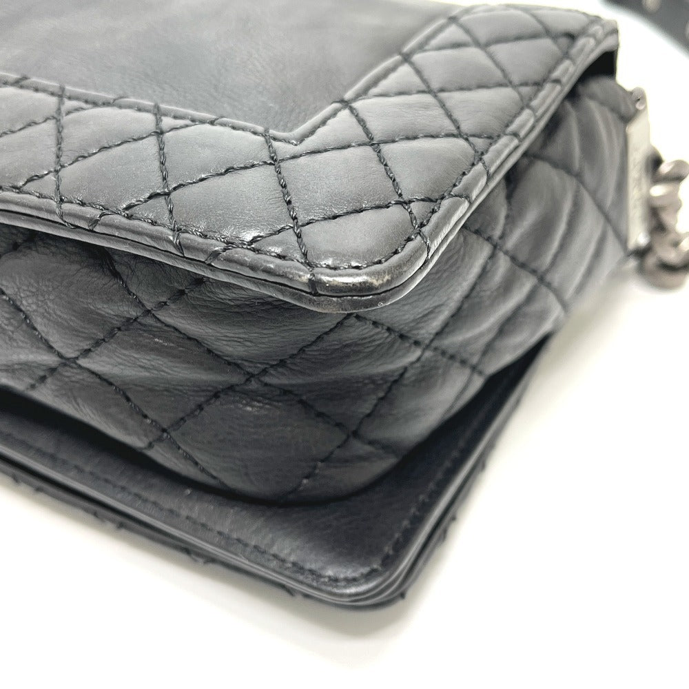 CHANEL A92193 Coco Mark Boy Chanel Chain Shoulder Bag Calfskin Ladies Black
