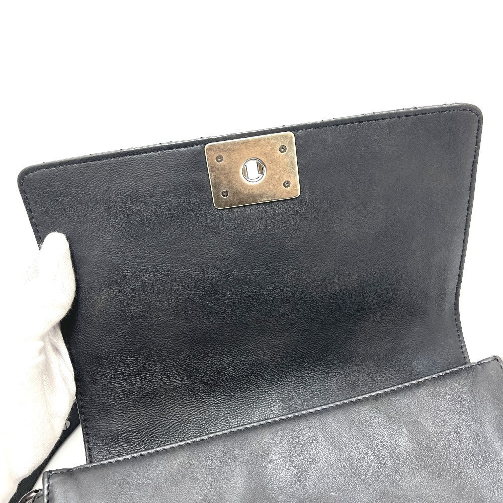 CHANEL A92193 Coco Mark Boy Chanel Chain Shoulder Bag Calfskin Ladies Black