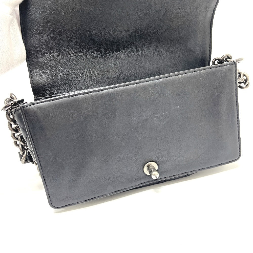 CHANEL A92193 Coco Mark Boy Chanel Chain Shoulder Bag Calfskin Ladies Black