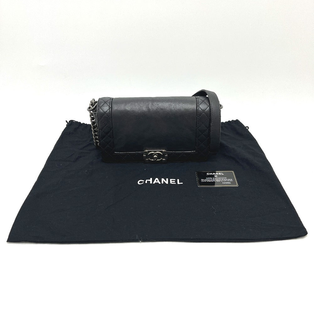 CHANEL A92193 Coco Mark Boy Chanel Chain Shoulder Bag Calfskin Ladies Black