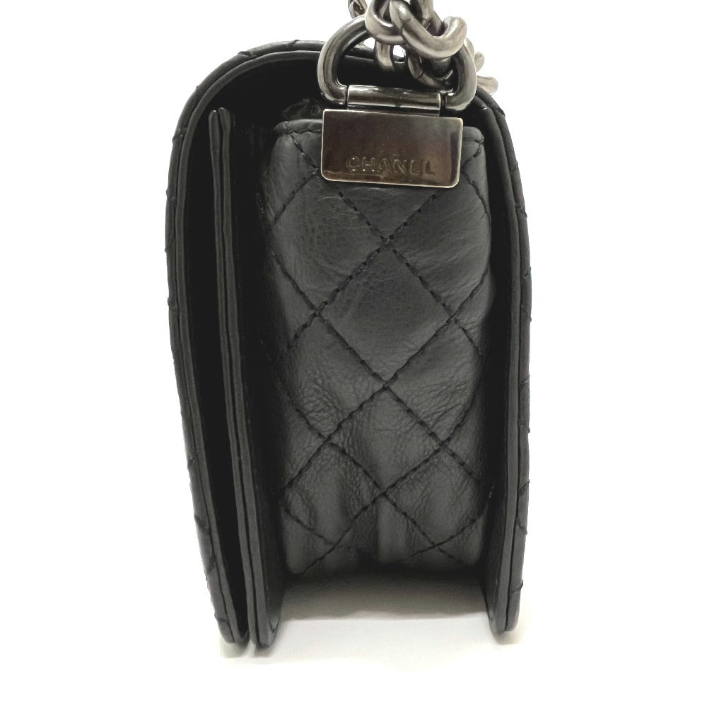 CHANEL A92193 Coco Mark Boy Chanel Chain Shoulder Bag Calfskin Ladies Black
