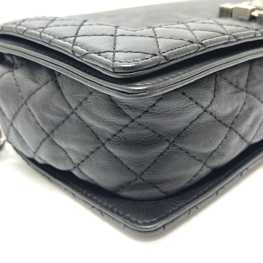 CHANEL A92193 Coco Mark Boy Chanel Chain Shoulder Bag Calfskin Ladies Black