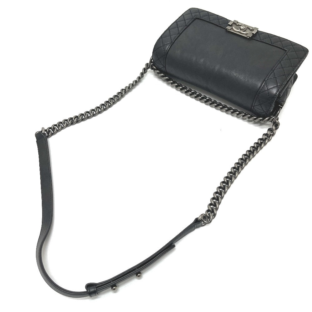 CHANEL A92193 Coco Mark Boy Chanel Chain Shoulder Bag Calfskin Ladies Black