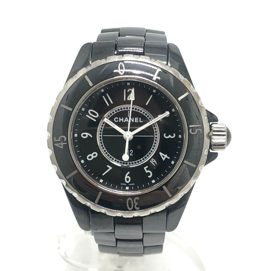 CHANEL H0682 J12 クォーツ ウォッチ デイト ラウンドフェイス 33MM 腕時計 セラミック レディース ブラック