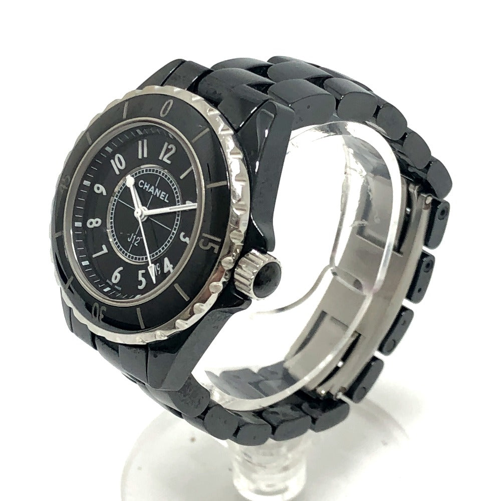 CHANEL H0682 J12 Quartz Watch Date Round Face 33MM Ceramic Ladies Black Wristwatch