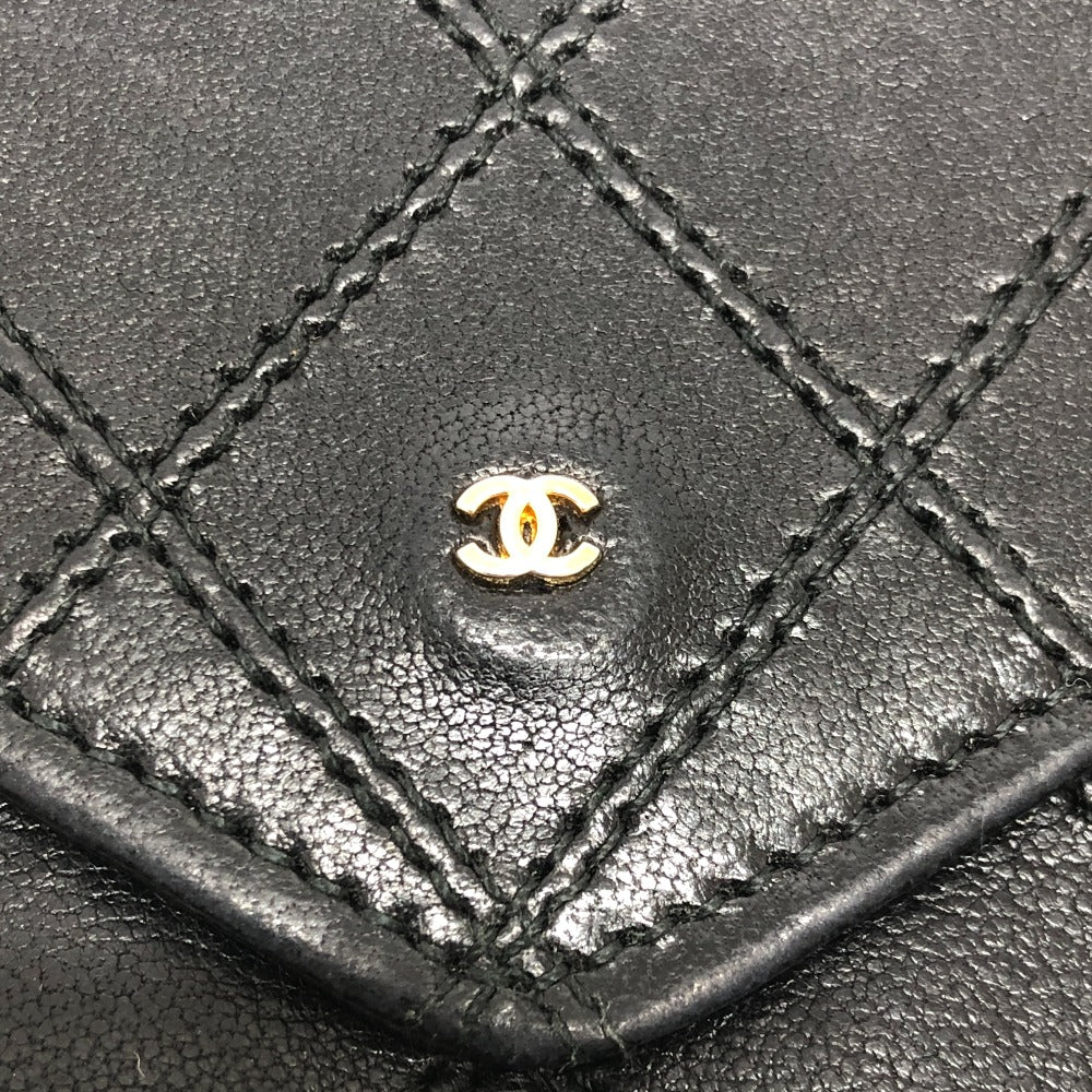 CHANEL マトラッセ 財布 ロングウォレット 小物 フラップウォレット 長財布 ラムスキン レディース ブラック