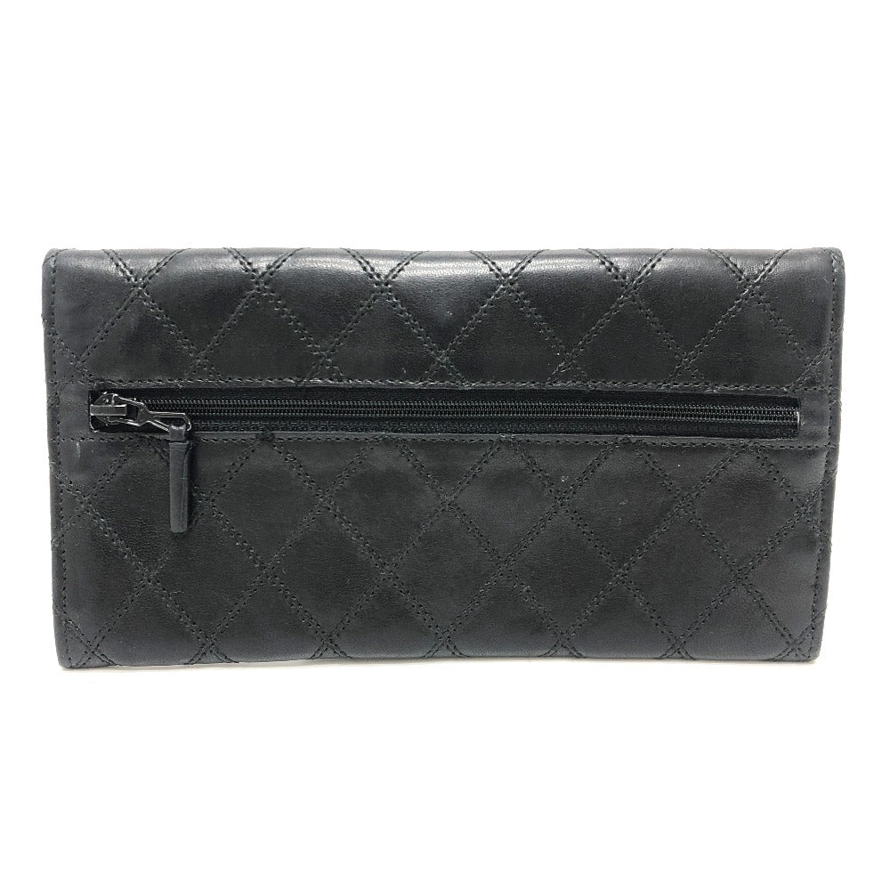 CHANEL マトラッセ 財布 ロングウォレット 小物 フラップウォレット 長財布 ラムスキン レディース ブラック