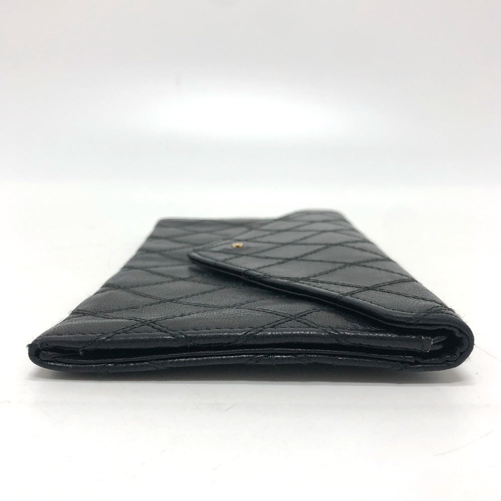 CHANEL マトラッセ 財布 ロングウォレット 小物 フラップウォレット 長財布 ラムスキン レディース ブラック