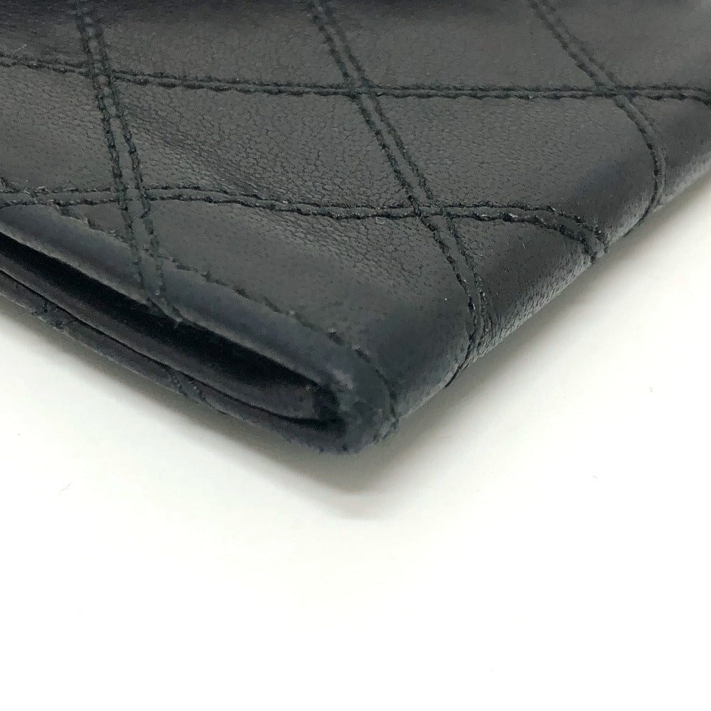 CHANEL マトラッセ 財布 ロングウォレット 小物 フラップウォレット 長財布 ラムスキン レディース ブラック