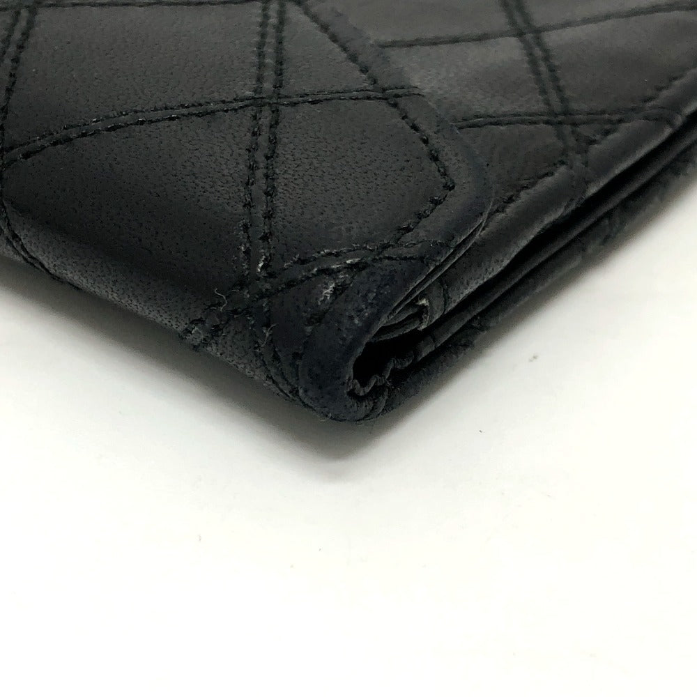 CHANEL マトラッセ 財布 ロングウォレット 小物 フラップウォレット 長財布 ラムスキン レディース ブラック