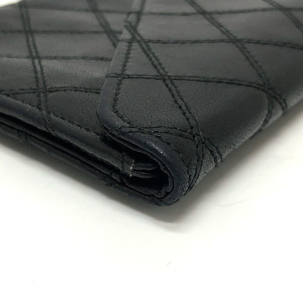 CHANEL マトラッセ 財布 ロングウォレット 小物 フラップウォレット 長財布 ラムスキン レディース ブラック