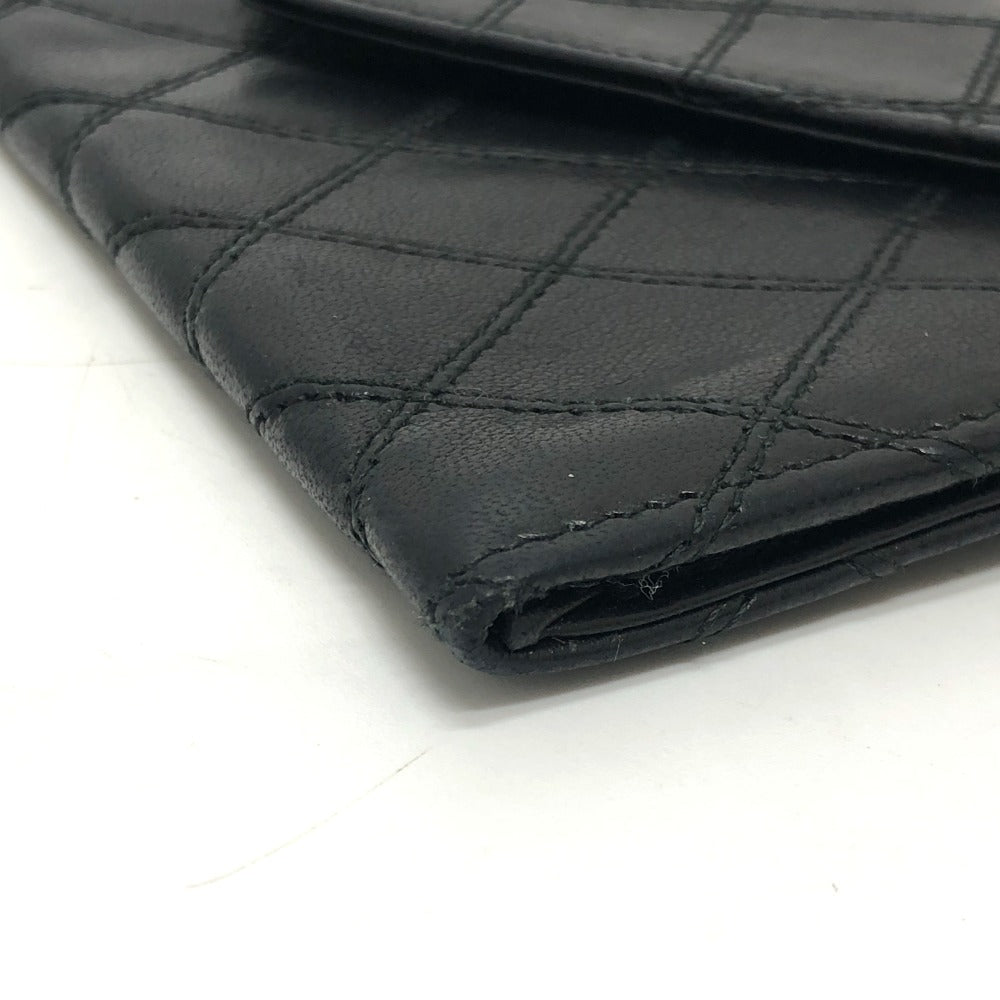 CHANEL マトラッセ 財布 ロングウォレット 小物 フラップウォレット 長財布 ラムスキン レディース ブラック