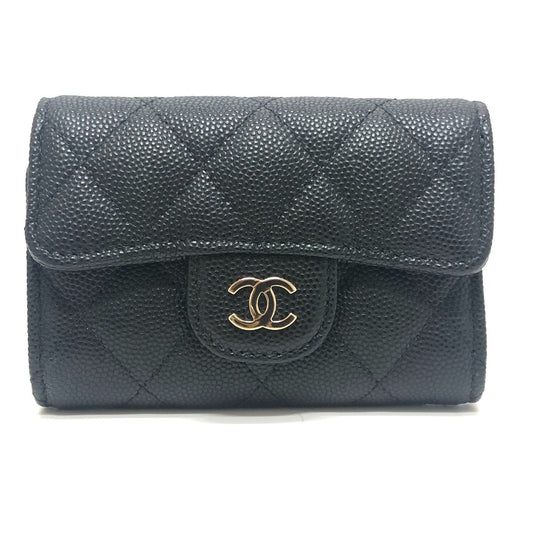 CHANEL AP0222 CC Mark Matelasse Classic Leather accessories, 4-piece set Key Case Caviar Leather Black Used