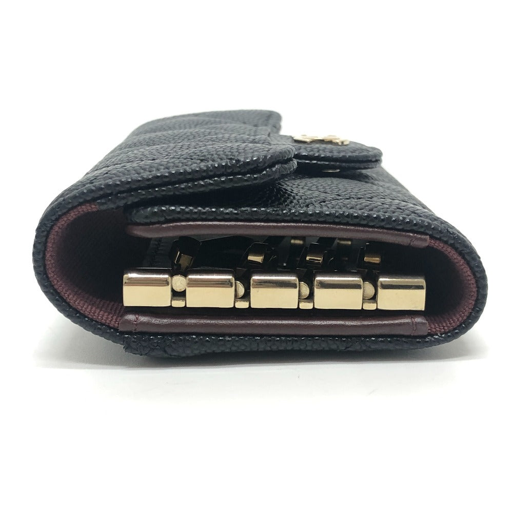 CHANEL AP0222 CC Mark Matelasse Classic Leather accessories, 4-piece set Key Case Caviar Leather Black Used