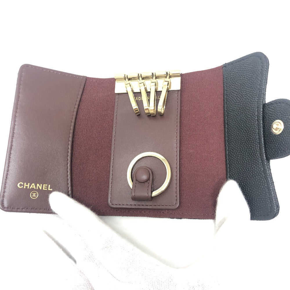 CHANEL AP0222 CC Mark Matelasse Classic Leather accessories, 4-piece set Key Case Caviar Leather Black Used