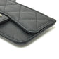 CHANEL AP2570 フラグメントケース ココマーク マトラッセ クラシック ジップ カードケース 財布 小銭入れ コインケース キャビアスキン レディース ブラック