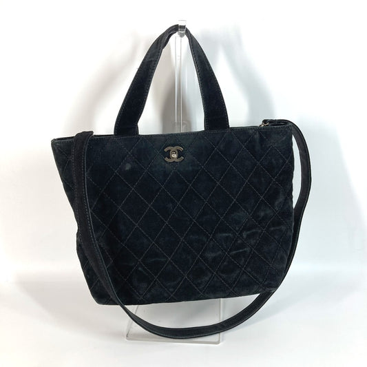 CHANEL マトラッセ キルティング CC ココマーク ターンロック ショルダーバッグ 肩掛け カバン 2WAYバッグ 斜め掛け トートバッグ スエード レディース ブラック