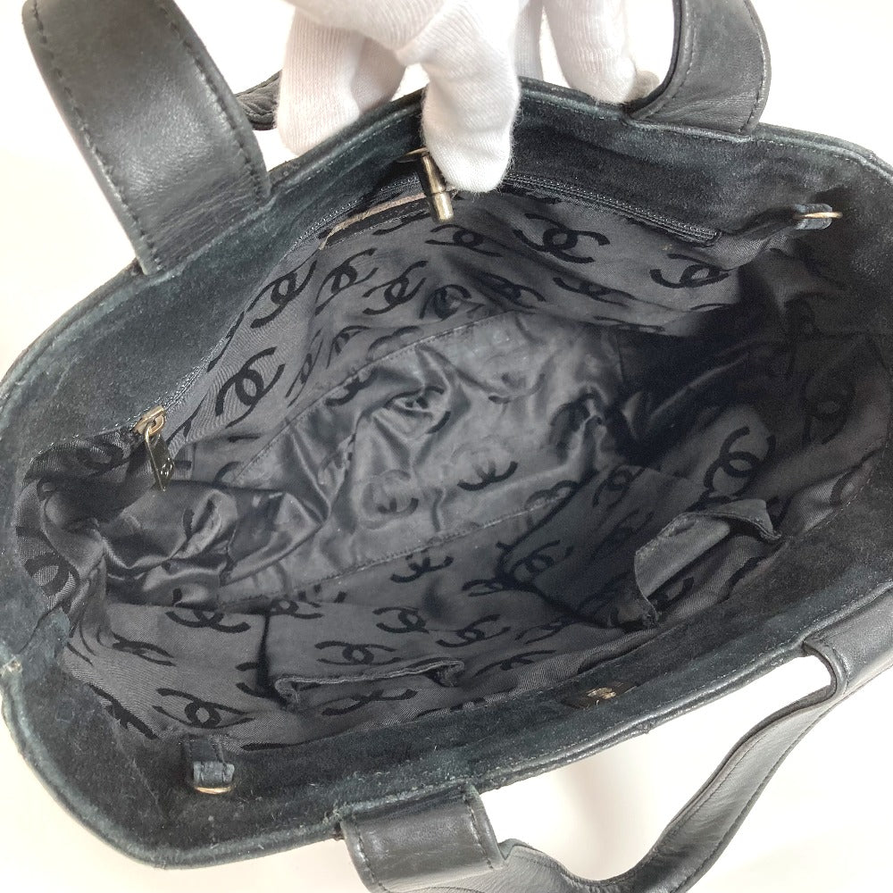 CHANEL マトラッセ キルティング CC ココマーク ターンロック ショルダーバッグ 肩掛け カバン 2WAYバッグ 斜め掛け トートバッグ スエード レディース ブラック