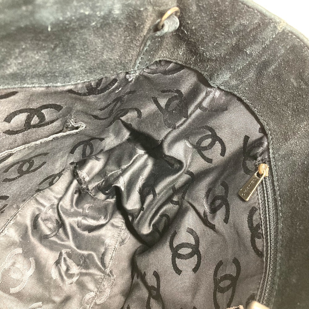 CHANEL マトラッセ キルティング CC ココマーク ターンロック ショルダーバッグ 肩掛け カバン 2WAYバッグ 斜め掛け トートバッグ スエード レディース ブラック