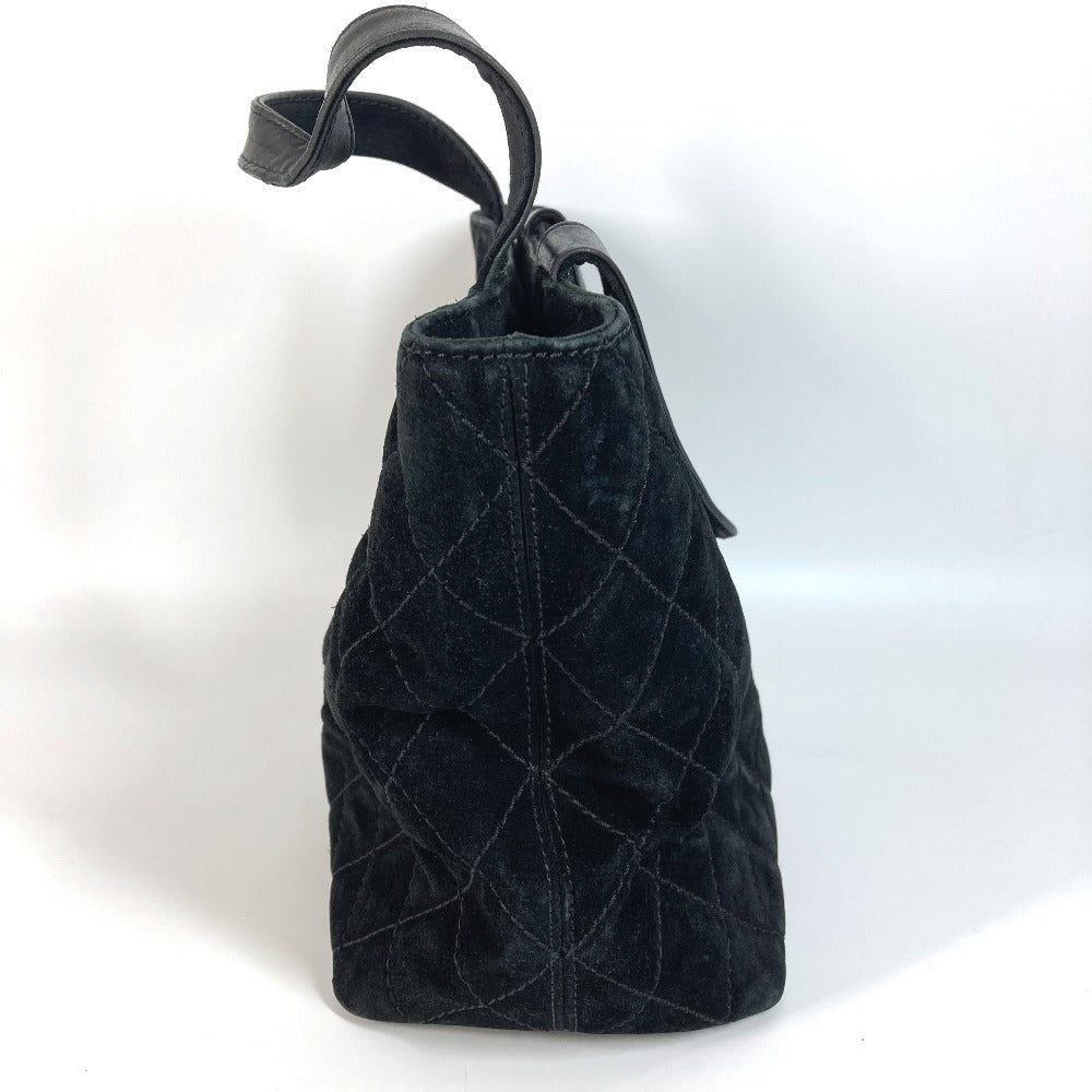 CHANEL マトラッセ キルティング CC ココマーク ターンロック ショルダーバッグ 肩掛け カバン 2WAYバッグ 斜め掛け トートバッグ スエード レディース ブラック
