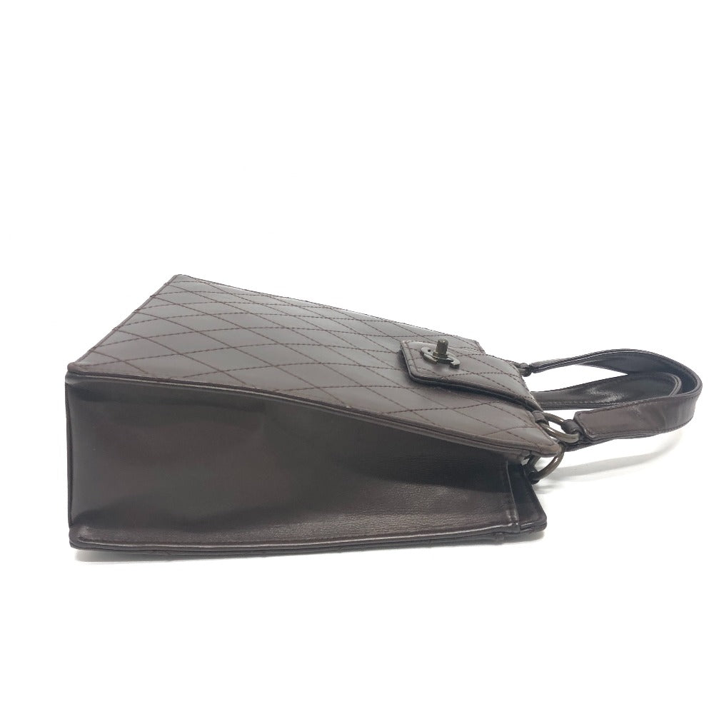 CHANEL Matelasse Turn lock Handbag Bag Backpack Hand Bag Calfskin Brown Used