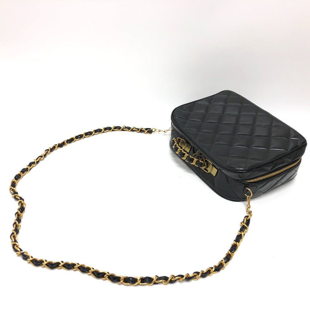 CHANEL マトラッセ バニティ 2WAY カバン 肩掛け 斜め掛け ハンドバッグ エナメル レディース ブラック
