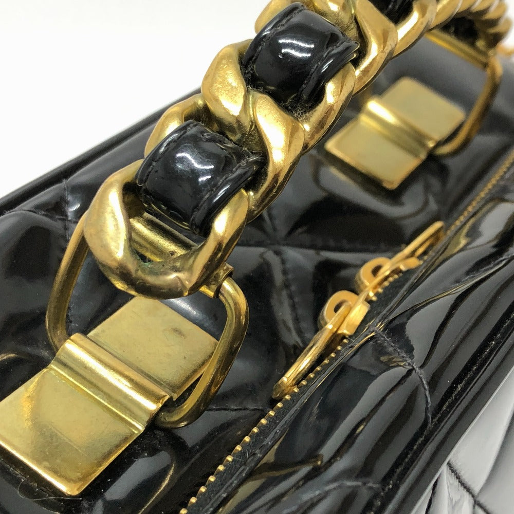 CHANEL マトラッセ バニティ 2WAY カバン 肩掛け 斜め掛け ハンドバッグ エナメル レディース ブラック